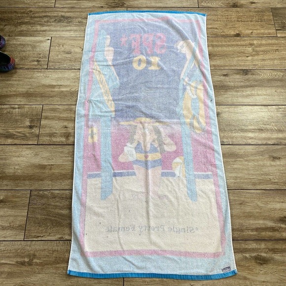Vintage Cathy Guisewite Beach Towel 80s 90s Single Pretty Female - Picture 3 of 11